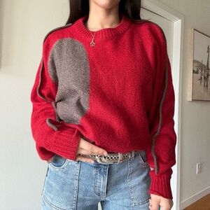 90s Mohair Wool abstract cabincore twee knit sweater top